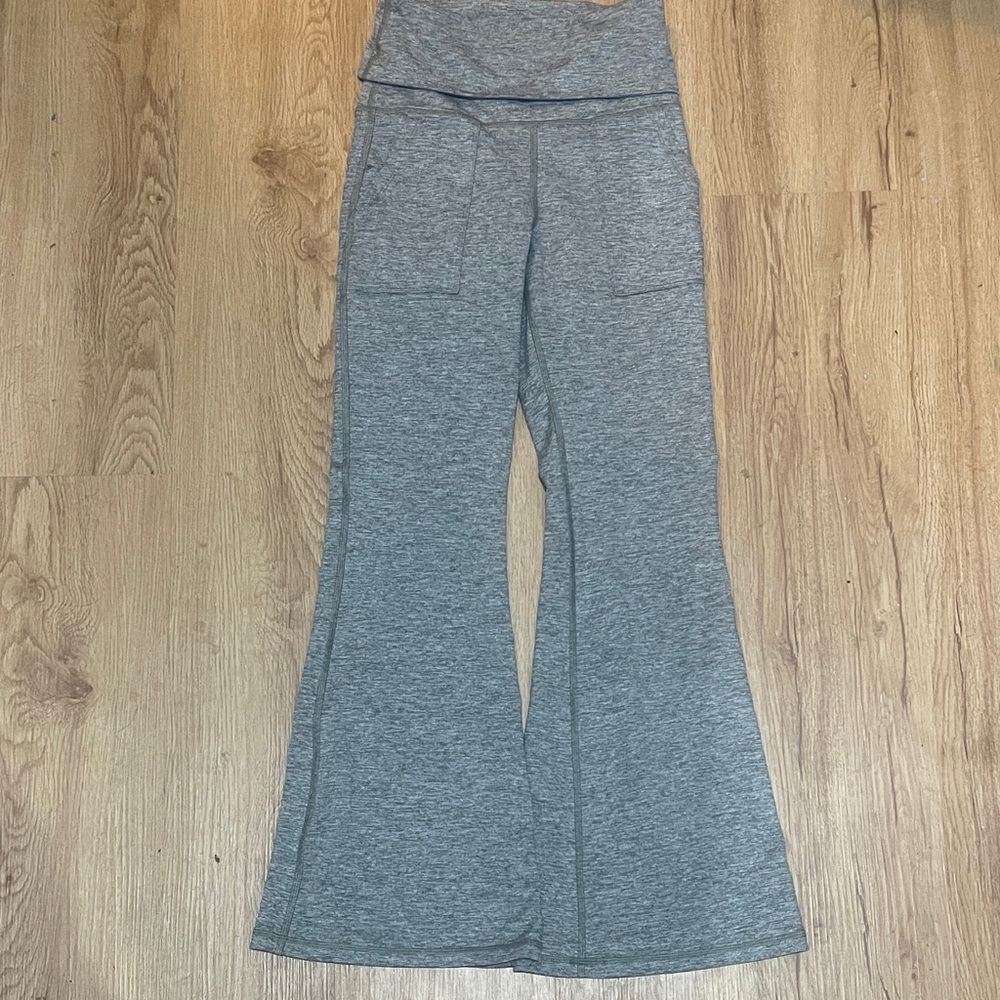 Aerie Offline The Hugger Crossover Flare high rise short inseam flare pants